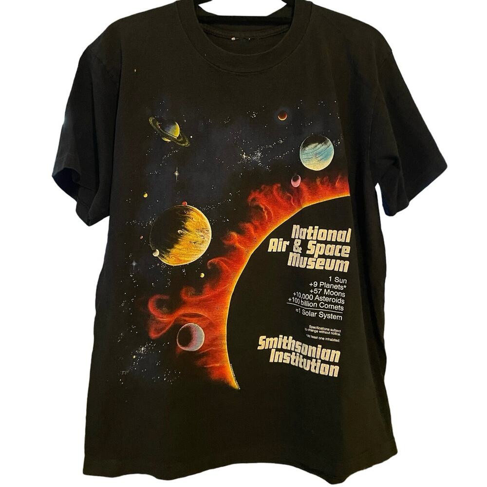 Vintage 90s Solar System National Air and Space Smithsonian 1990 Single Stitch L